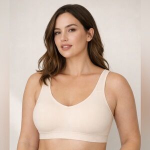 Shapermint Truekind Daily Comfort Wireless Shaper Bra Sz Large Chai Beige 10022